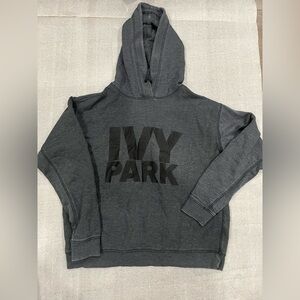 [S]IVY PARK Charcoal Cotton Blend Knit Hoodie